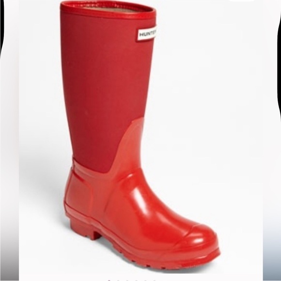 Hunter Arlen Rain Boots Red Size 38/US 6 - Picture 1 of 10